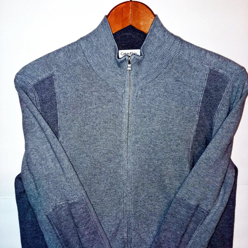 Calvin Klein Men's Full Zip Gray Size Large